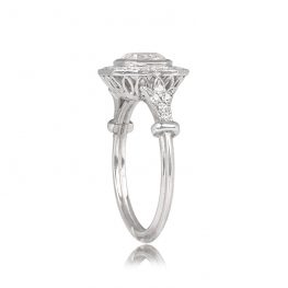 1.01ct Diamond Platinum Ring Rockaway Ring Tilted View