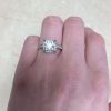 Pyramid Style Diamond Halo Engagement Ring 13445 F2