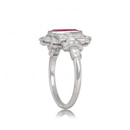Platinum Ruby and Diamond Geometric Ring - Berck Ring
