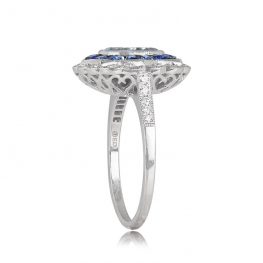Aquamarine Sapphire Halo Ring Easton Ring