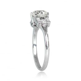Diamond and Platinum Ring Wellington Ring Top Side View