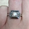 Rose Cut Diamond Platinum Engagement Ring 13495 F3