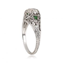 Edwardian Floral Openwork Engagement Ring - Rochfort Ring 13499 TSV