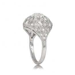 Edwardian Diamond and Platinum Filigree Ring - Bohemia Ring