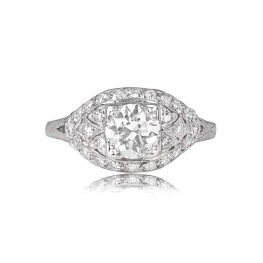 Vintage 0.76ct Old European Platinum Engagement Ring Circa 1930 13513_TV