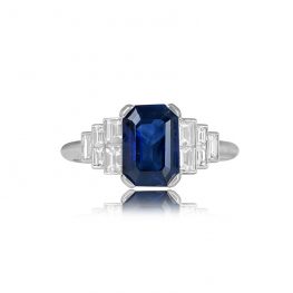 Emerald Cut 2.02ct Sapphire Engagement Ring Atlantic Ring 13551_TV