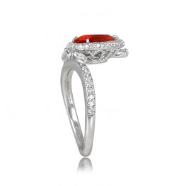 Diamond Halo and Shank 18k White Gold Ring Mantua Ring 13554_TSV