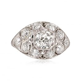 Edwardian Era Diamond And Platinum Mounting Engagement Ring 13600-TV-1000PX