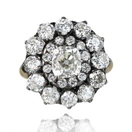 Antique Victorian Floral Cluster Diamond Engagement Ring 13644-TV-1000PX