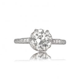 1.95ct Old European Cut Diamond Engagement Ring Top View 13647_TV