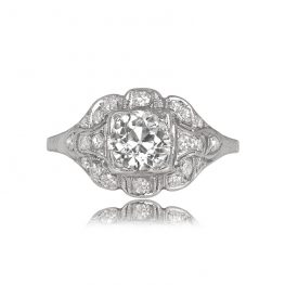 0.90ct Old European Cut Platinum Engagement Ring Milton Ring 13648_TV