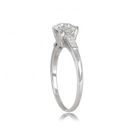 Platinum Engagement Ring Tapered Baguette Cut Diamond Accented Engagement Ring Elm Park Ring 13652_TSV