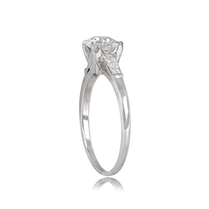 Platinum Engagement Ring Tapered Baguette Cut Diamond Accented Engagement Ring Elm Park Ring 13652_TSV