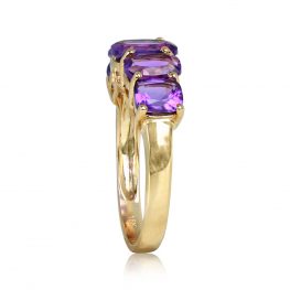 Five Stone 2.82 Total Amethyst Weight Cocktail Style Ring Brooklyn Ring 13672-SD