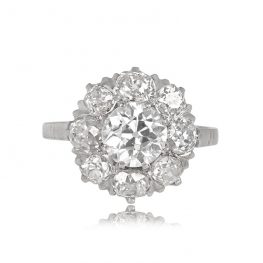 1.32ct Old European Cut Cluster Engagement Ring Russellville Ring 13683_TV