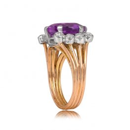 Diamond Shoulder Natural Amethyst Cocktail Ring Olmstead Ring 13690_TSV