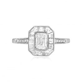 Emerald Cut Diamond Ring Eastgate Ring Top View