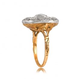 Rose Cut Diamond Halo Engagement Ring - 13741 TSV