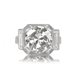 4.16ct Transitional Cut Diamond Vintage Retro Ring - Debonair Ring 13718 TV