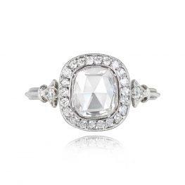 Oval Rose Cut Diamond Halo Ring - Finchley Ring 13757 TV