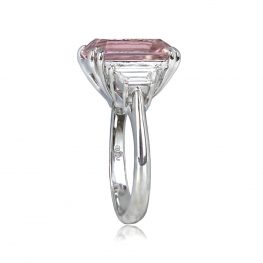 Light Pink Kunzite Emerald Cut Ring - Burbury Ring 13774 TSV