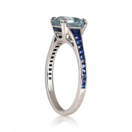Sapphire and Aquamarine Gemstone Engagement Ring - Coram Ring 13777 TVS