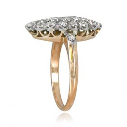 Platinum and Gold Navette Ring Lakewood Ring Top Side View