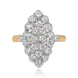 Diamond Navette Ring Lakewood Ring Top View
