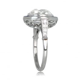 Antique Cushion Cut Diamond Ring Orford Ring Top Side View