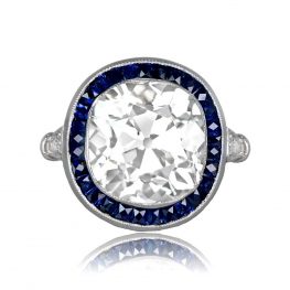 Diamond and Sapphire Halo Ring Orford Ring 13805