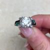 Diamond Onyx and Emerald Engagement Ring 13806 F5