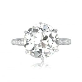 6ct Old European Cut Diamond Ring Crestview Ring Top View