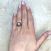 Antique Rose Cut Cluster Silver On 18k Yellow Gold Engagement Ring Circa 1800 13831 F1