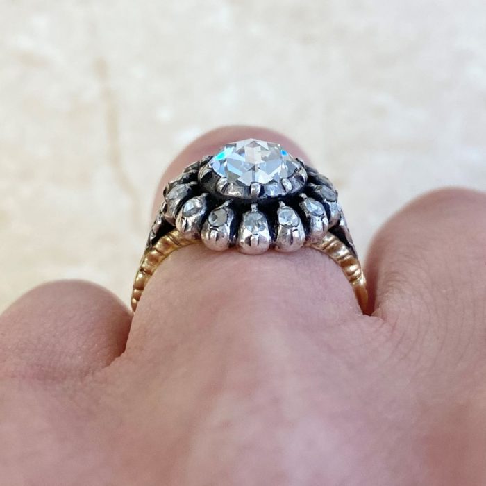 Rose Cut Diamond Ring Dresden Ring. Circa 1800 F3