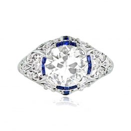 2.24ct Old European Cut Diamond Sapphire Ring - Curel Ring 13852 TV