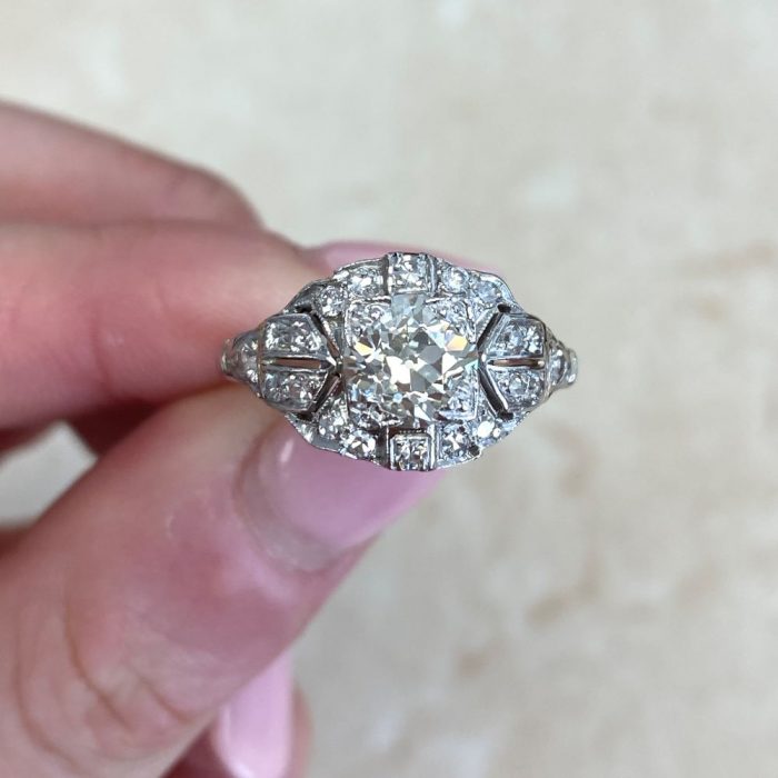 Old European Cut Diamond Engagement Ring 13860 F5
