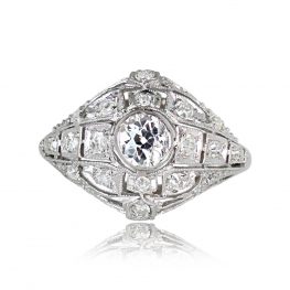 Dome Shaped Diamond And Platinum Engagement Ring Circa 1920 13863-TV-1000PX (1)