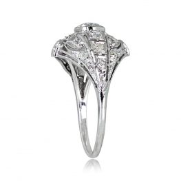 Dome Shaped Diamond And Geometric Platinum Motif Engagement Ring 13863-TVS-1000PX (1)