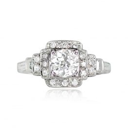 Vintage Art Deco Geometric Engagement Ring - Copenhagen Ring 13864 TV