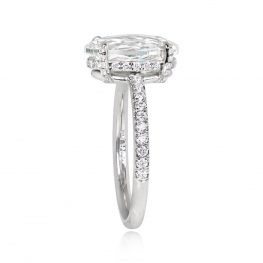 Rose Cut Diamond Pave Set Shank Engagement Ring 13870-TSV-1000PX
