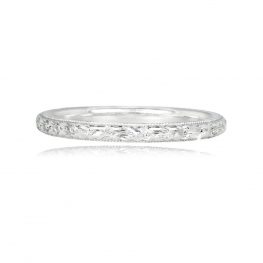 Intricately Engraved 2mm Platinum Wedding Band - DeKalb Band 13872 TV