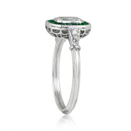 Emerald Cut Diamond Ring Bondi Ring Top Side View