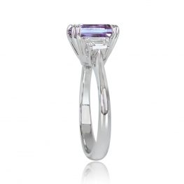 Platinum Mounting Three Stone Diamond And Kunzite Ring 2.14 Carats 13885-TSV-1000PX