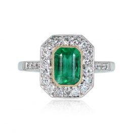 Emerald Cut Emerald Engagement Ring - Bakewell Ring 13902 TV