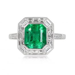 2.43ct Emerald Cut Emerald Engagement - Thornhill Ring 13908 TV