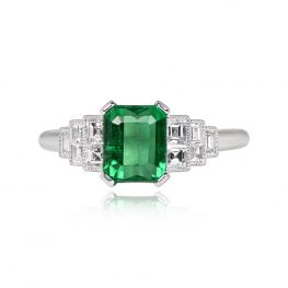 Natural 1.28ct Emerald And Diamond Engagement Ring 13911-TV-1000PX