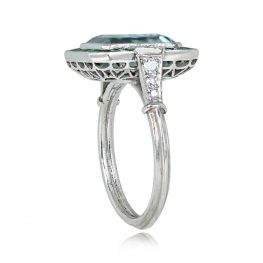 Triple Wire Shank Open Work Under Gallery Platinum Gemstone Ring 13918-TSV-1000PX
