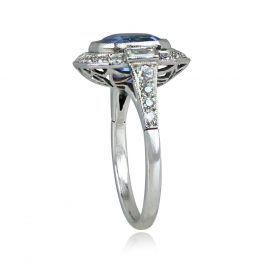 Natural Cushion Cut Non Heated Ring Harvard Ring Top Side View