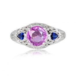 1.20ct Pink Sapphire Sapphire Accents Ring - Covelo Ring 13932 TV