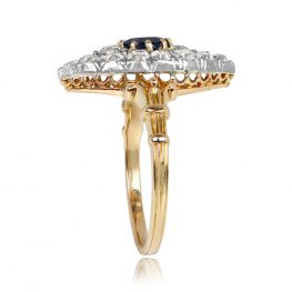 Platinum On 18k Yellow Gold Open Work Diamond Navette Ring 13936-TSV-1000